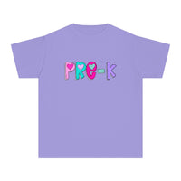 YOUTH Pre-K Heart Font Comfort Colors Tee