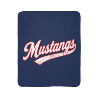 Mustangs Script Sherpa Blanket