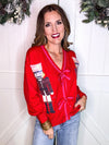 Sequin Nutcracker Bow Cardigan
