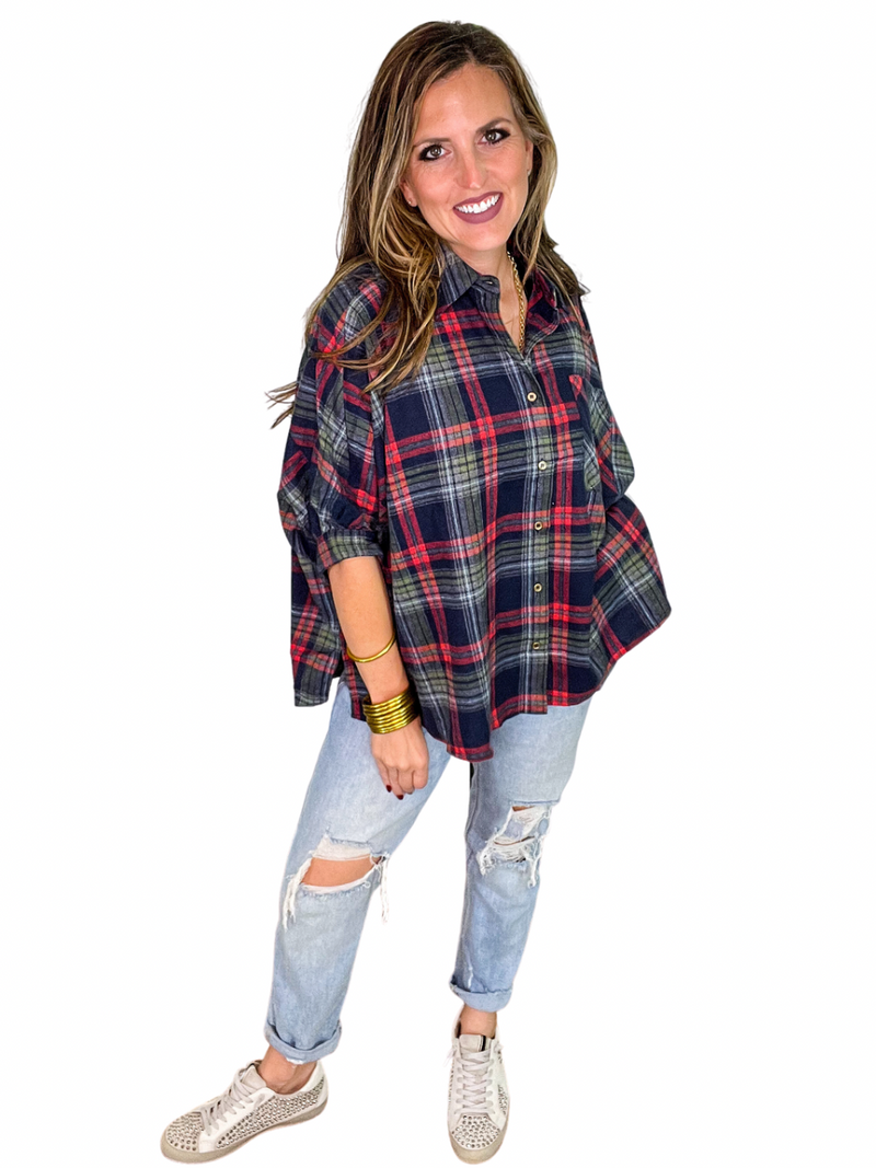 Plaid Boxy Top