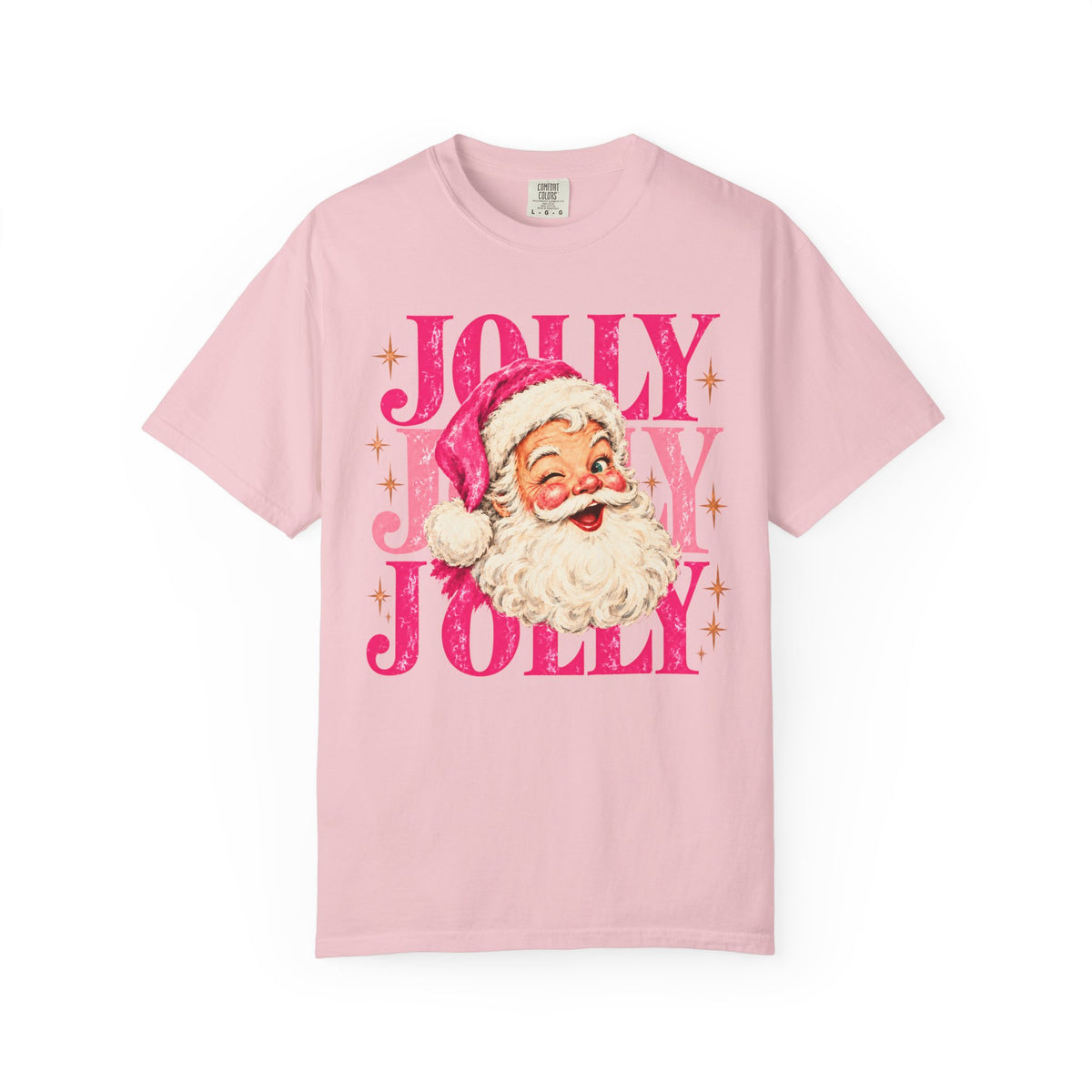 Pink Jolly Santa Comfort Colors T-shirt