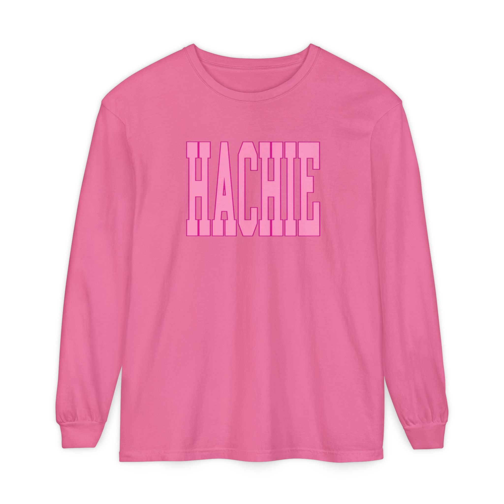 Pink Hachie Comfort Colors Long Sleeve Tee