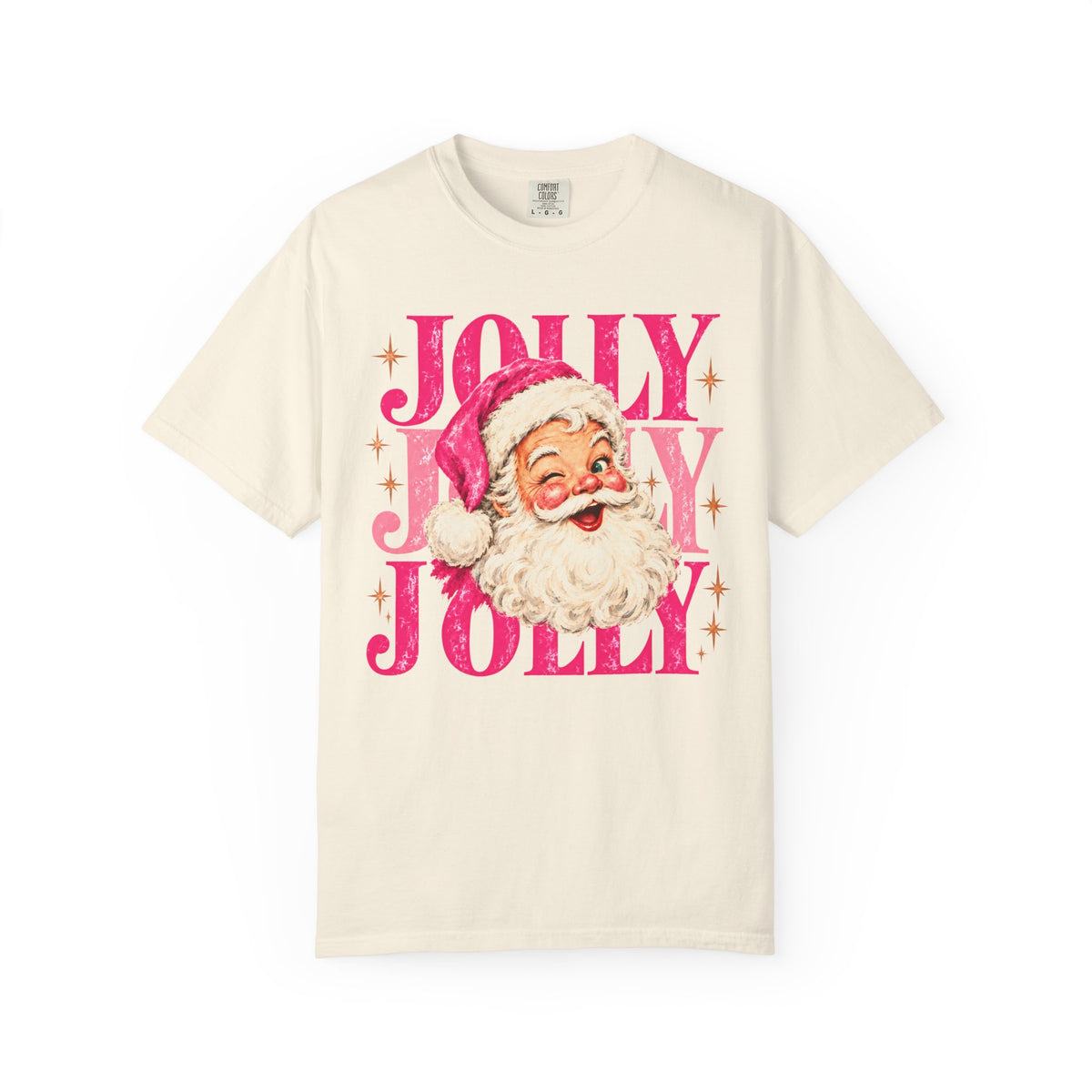 Pink Jolly Santa Comfort Colors T-shirt