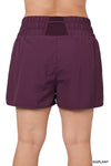 Plus Windbreaker Smocked Waistband Shorts with Built In Briefs