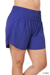 Plus Windbreaker Smocked Waistband Shorts with Built In Briefs