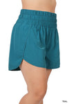Plus Windbreaker Smocked Waistband Shorts with Built In Briefs