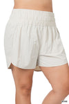 Plus Windbreaker Smocked Waistband Shorts with Built In Briefs