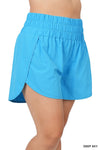 Plus Windbreaker Smocked Waistband Shorts with Built In Briefs