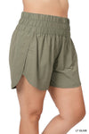 Plus Windbreaker Smocked Waistband Shorts with Built In Briefs