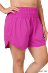 Plus Windbreaker Smocked Waistband Shorts with Built In Briefs