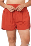 Plus Windbreaker Smocked Waistband Shorts with Built In Briefs