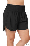 Plus Windbreaker Smocked Waistband Shorts with Built In Briefs