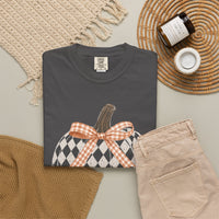 Checkered Pumpkin Comfort Colors T-shirt