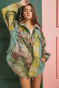 Multicolor Check Shirt Jacket