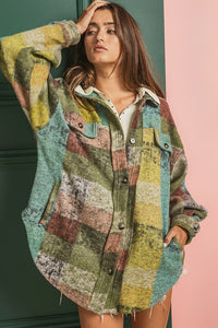 Multicolor Check Shirt Jacket