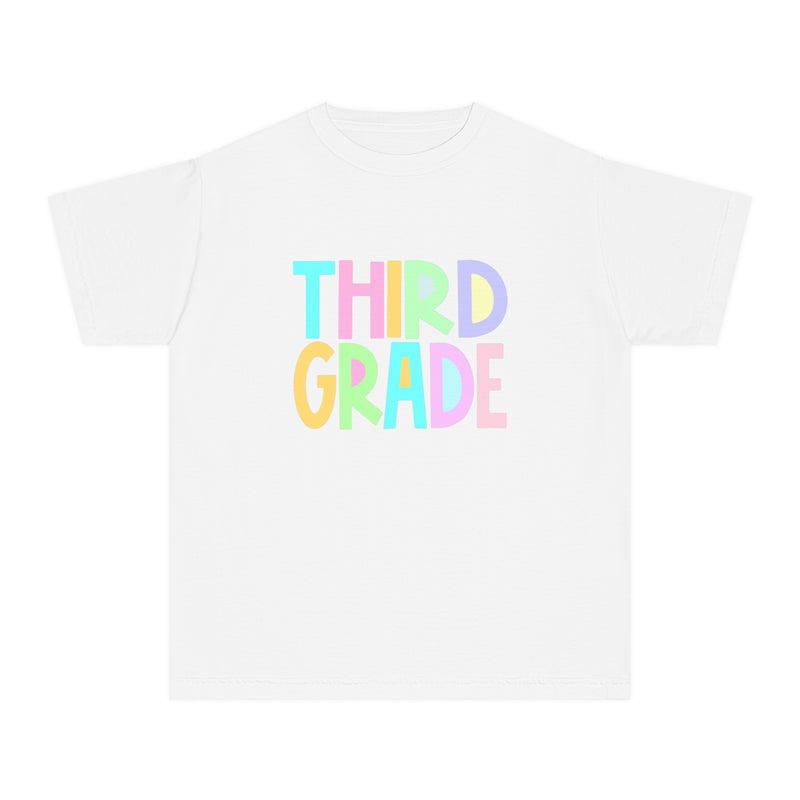 YOUTH Third Grade Pastel Font Comfort Colors Tee