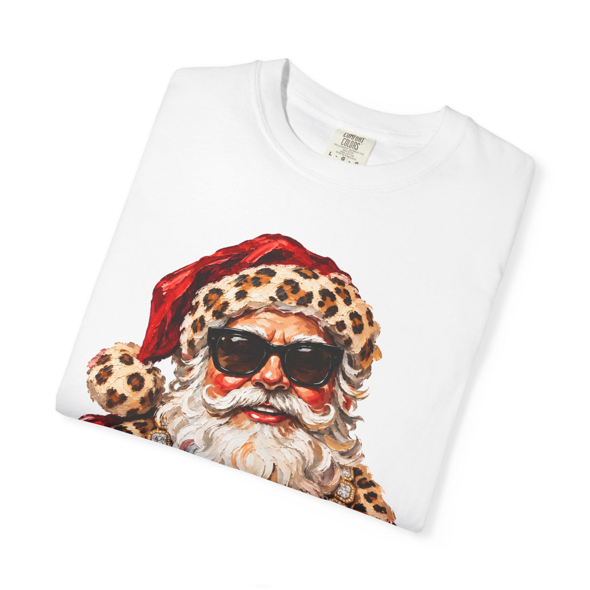 Leopard Glam Santa Comfort Colors T-shirt