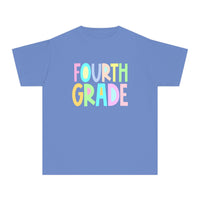 YOUTH FOURTH GRADE Pastel Font Comfort Colors Tee