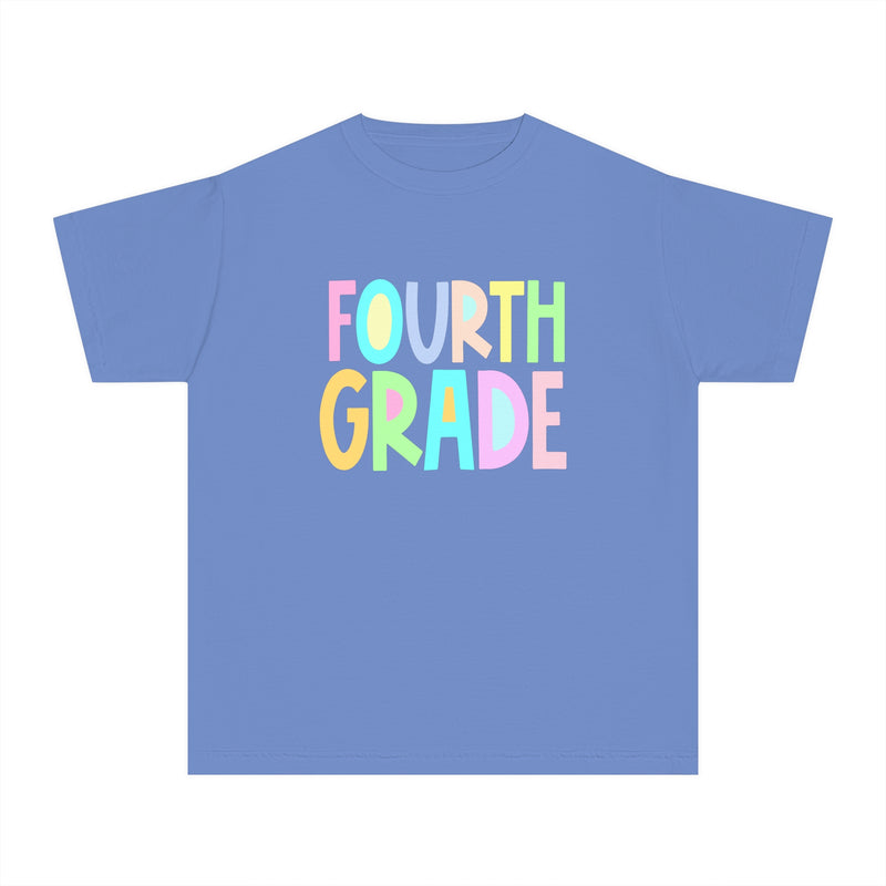 YOUTH FOURTH GRADE Pastel Font Comfort Colors Tee