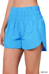 Smocked Windbreaker Shorts