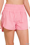 Smocked Windbreaker Shorts