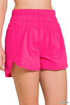Smocked Windbreaker Shorts