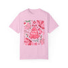 Pink Boho Christmas Collage Comfort Colors Tee