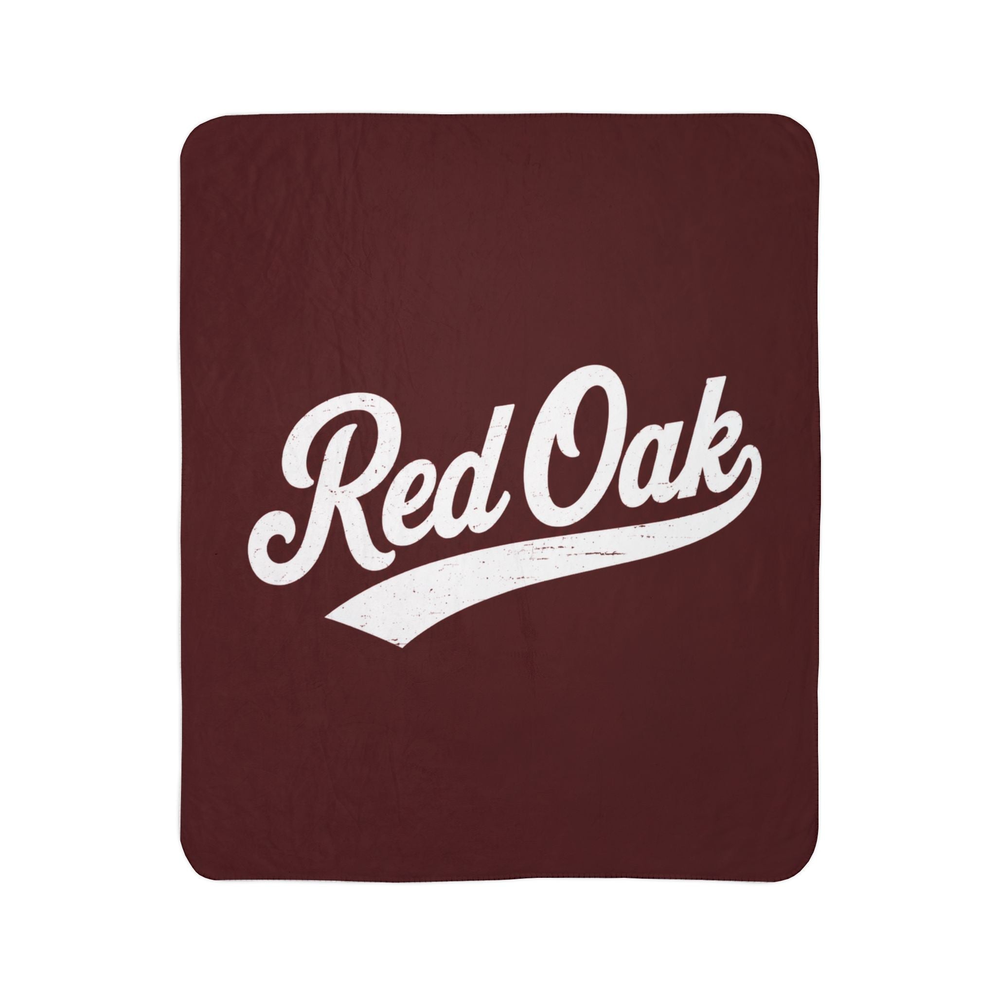 Red Oak Script Sherpa Blanket