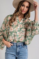 FLORAL PRINT BLOUSE TOP
