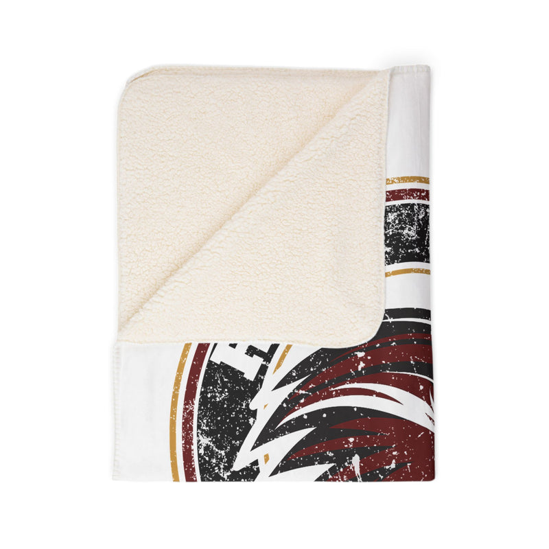 Red Oak Hawks Vintage Mascot Sherpa Blanket