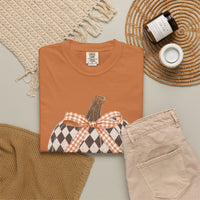 Checkered Pumpkin Comfort Colors T-shirt