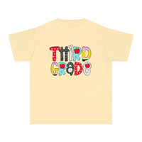 YOUTH Third Grade School Font Comfort Colors Tee