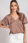 V-Neck Puff Sleeve Top