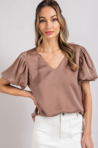 V-Neck Puff Sleeve Top