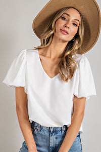 V-Neck Puff Sleeve Top