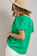 V-Neck Puff Sleeve Top