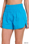 Windbreaker Smocked Waistand Shorts with Built In Briefs