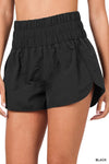 Windbreaker Smocked Waistand Shorts with Built In Briefs