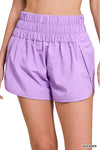 Windbreaker Smocked Waistand Shorts with Built In Briefs