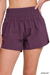 Windbreaker Smocked Waistand Shorts with Built In Briefs