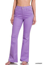 HIGH-RISE BOOTCUT COLOR DENIM PANTS