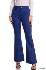 HIGH-RISE BOOTCUT COLOR DENIM PANTS