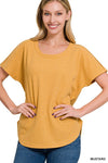 Side Slit Top in Fuchsia Pink