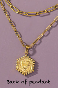 Double Chain Pendant Initial Necklace