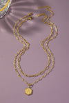Double Chain Pendant Initial Necklace