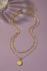 Double Chain Pendant Initial Necklace