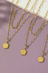 Double Chain Pendant Initial Necklace