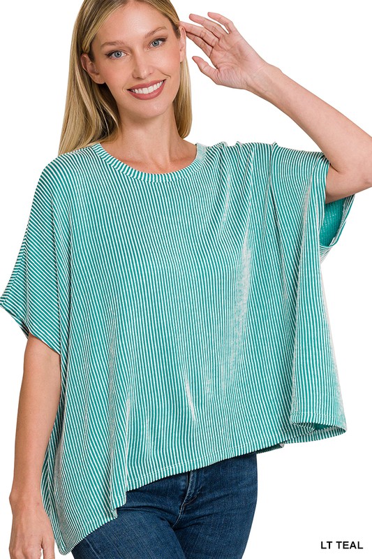 Ribbed Short Sleeve Top