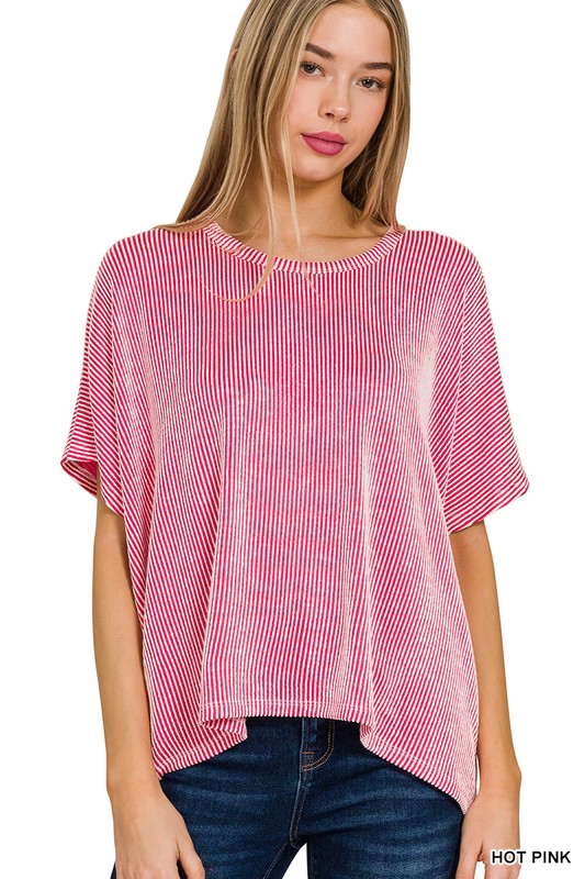 Ribbed Short Sleeve Top