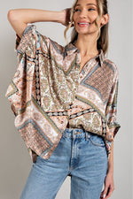 Printed Half  Sleeve Blouse Top